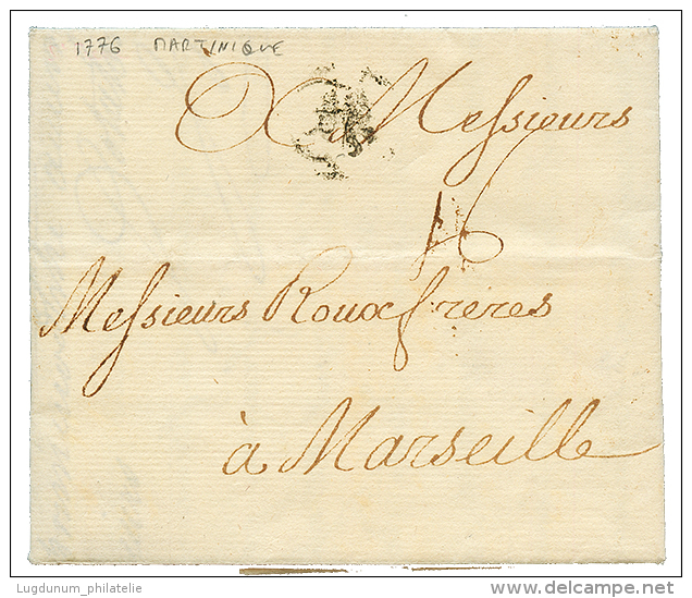 1776 Cachet Orné (??) Sur Lettre Avec Texte De ST PIERRE MARTINIQUE Pour MARSEILLE. TB. - Poste Maritime