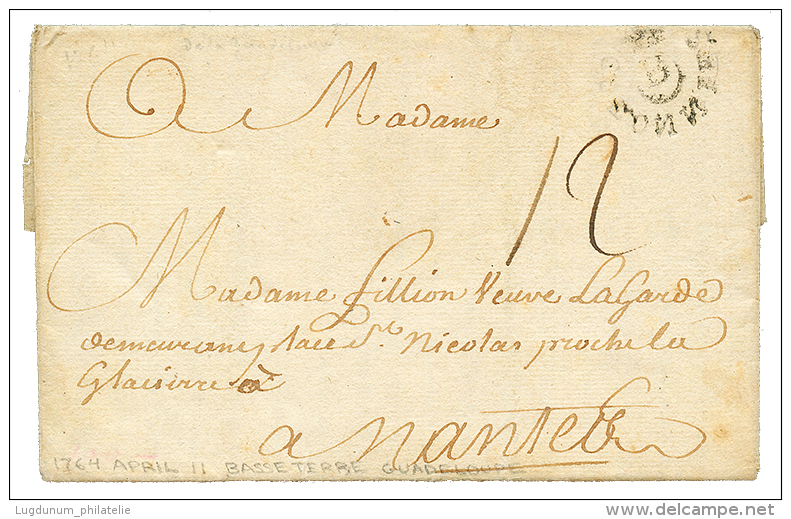 1767 B/COLONIES Sur Lettre Avec Texte De BASSE-TERRE Pour NANTES. TB. - Maritieme Post