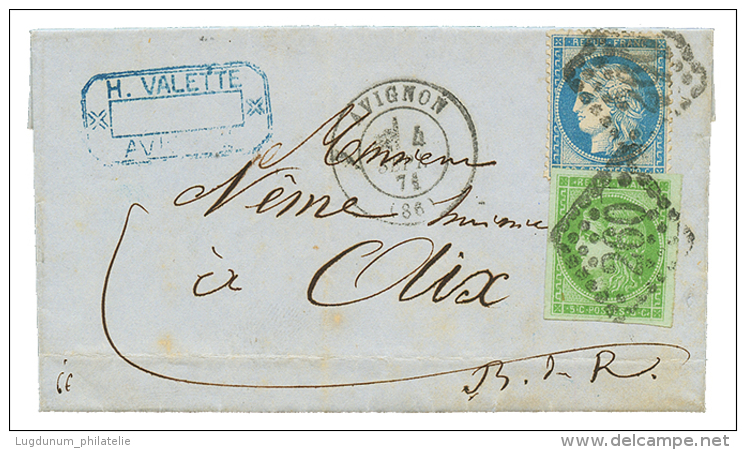 1871 5c BORDEAUX (n°42) 4 Trés Grandes Marges + 20c SIEGE(n°37) Sur Lettre D'AVIGNON. Superbe. - 1870 Ausgabe Bordeaux