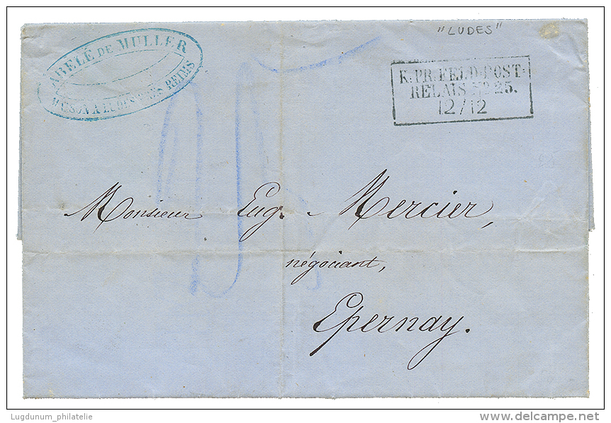 1870 FELDPOST RELAIS N°25 Sur Lettre Avec Texte Daté "LUDES" Pour EPERNAY. TTB. - Oorlog 1870