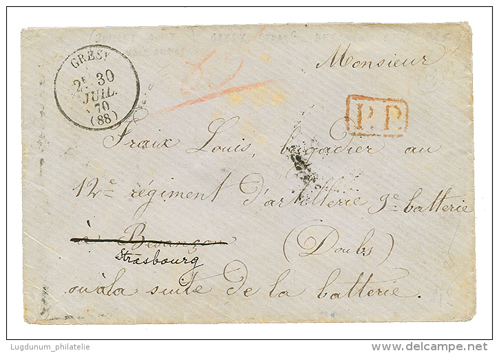 SAVOIE - MANQUE DE TIMBRE : 1870 T.16 GRESY + P.P Sur Enveloppe. TTB. - Oorlog 1870