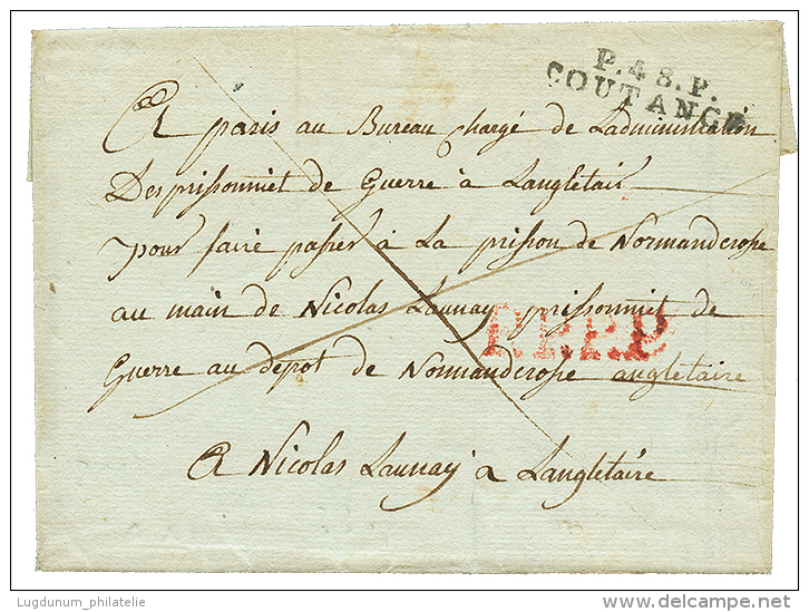 1806 P.48.P COUTANCE Sur Lettre Sans Texte Mais Datée "BLANVILLE" Pour Un PRISONNIER FRANCAIS à NORMANDCRO - Marques D'armée (avant 1900)