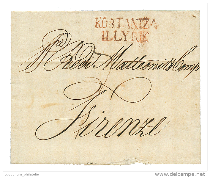 1812 KOSTANIZA ILLYRIE Rouge Sur Lettre Avec Texte Pour FIRENZE(ITALIE). TB. - 1792-1815: Départements Conquis