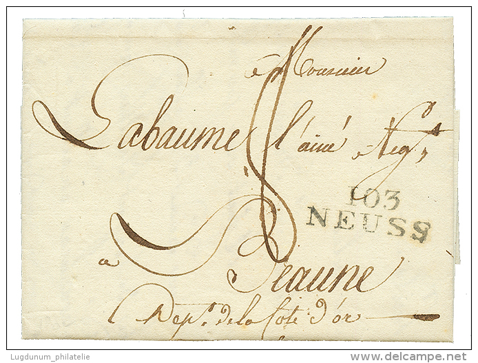 An 10 103 NEUSS Sur Lettre Pour La FRANCE. Superbe. - 1792-1815: Départements Conquis