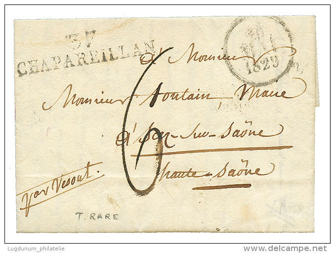 ISERE : 1829 37 CHAPAREILLAN Sur Lettre Avec Texte. RARE. TB. - 1801-1848: Precursores XIX