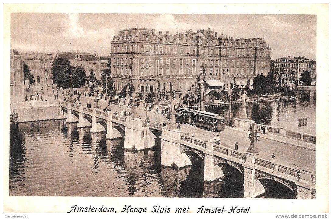 [DC3011] CPA - OLANDA - AMSTERDAM - HOOGE SLUIS MET AMSTEL HOTEL - Viaggiata 1922 - Old Postcard - Amsterdam