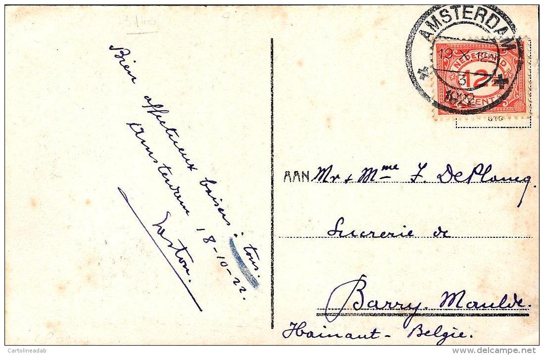 [DC3011] CPA - OLANDA - AMSTERDAM - HOOGE SLUIS MET AMSTEL HOTEL - Viaggiata 1922 - Old Postcard - Amsterdam