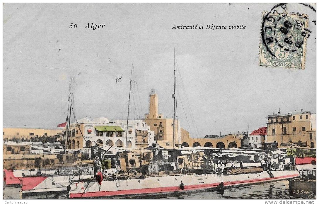 [DC3016] CPA - ALGERIA - ALGERI - AMIRAUTE ET DEFENSE MOBILE - Viaggiata - Old Postcard - Algeri