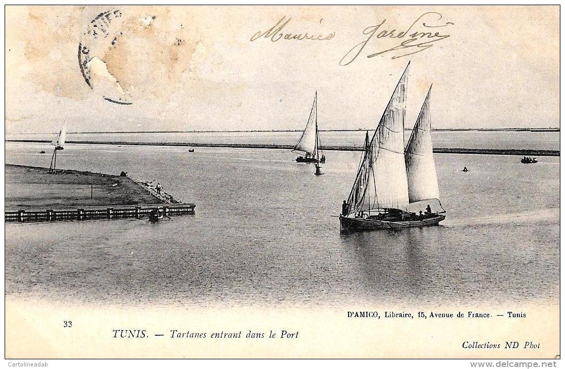 [DC3017] CPA - TUNISIA - TUNISI - TARTANES ENTRANT DANS LE PORT - Viaggiata - Old Postcard - Tunisia