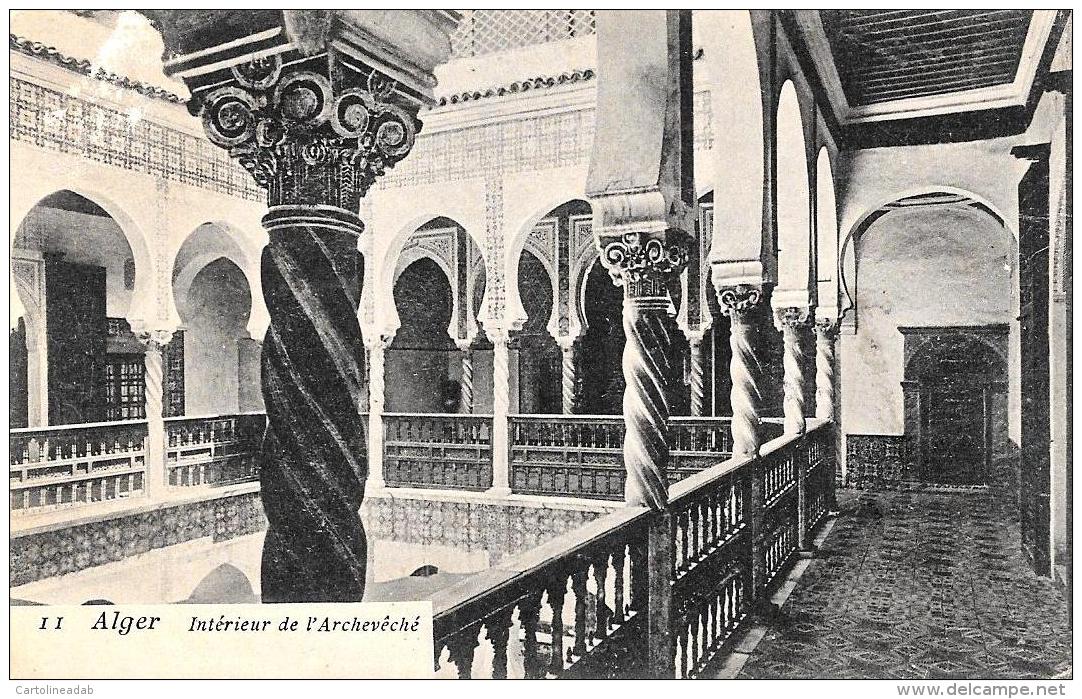 [DC3021] CPA - ALGERIA - ALGERI - INTERIEUR DE L'ARCHEVECHE - Viaggiata 1905 - Old Postcard - Algeri