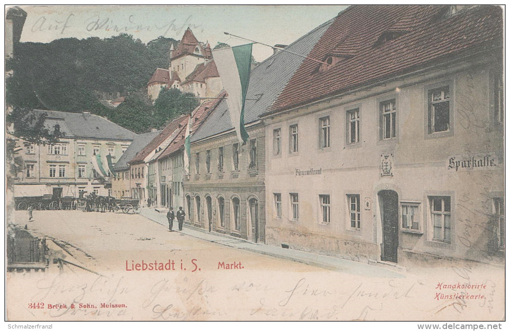 AK Liebstadt Markt Gasthof Zum Schwarzen Kleeblatt A Glashütte Schlottwitz Weesenstein Pirna Börnersdorf Breitenau Döbra - Liebstadt