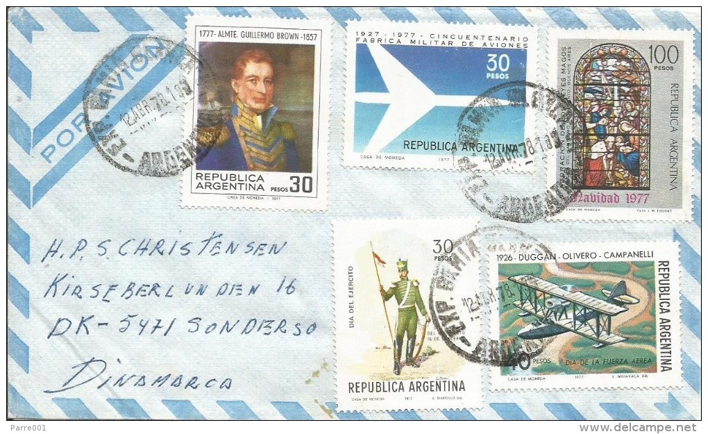 Argentina 1978 Bahia Blanca Military Aviation Airplane  Stainglassed Church Window Cover - Storia Postale