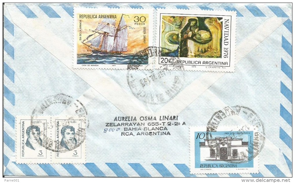 Argentina 1978 Bahia Blanca Military Aviation Airplane  Stainglassed Church Window Cover - Storia Postale