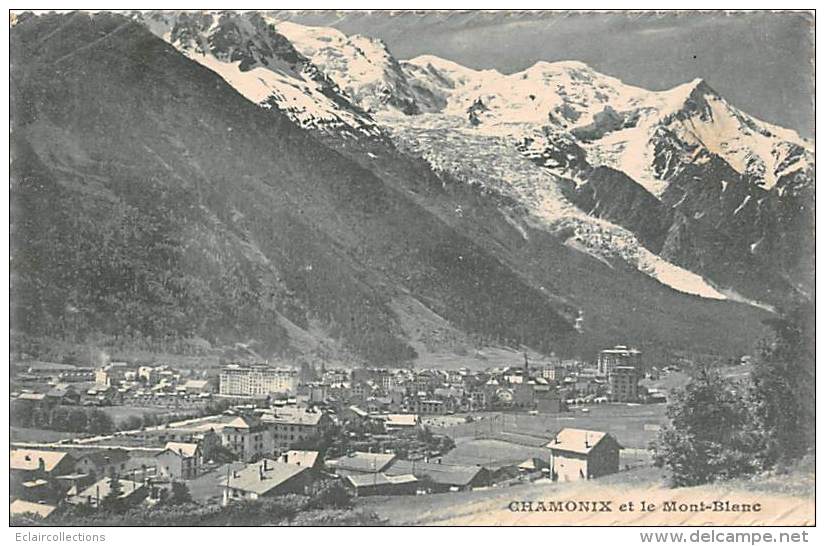 Chamonix      74     Vue Générale Et Le Mont Blanc - Chamonix-Mont-Blanc