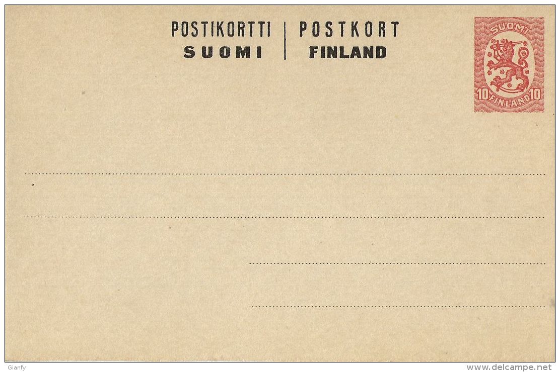 FINLANDIA FINLAND 10 P 1920 NEW - Enteros Postales