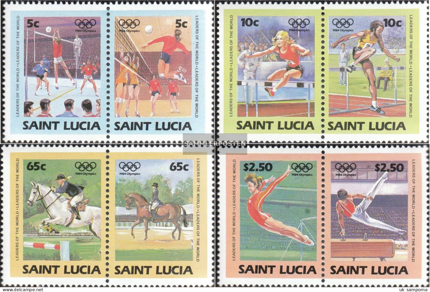 St. Lucia 664-671 Couples (complete Issue) Unmounted Mint / Never Hinged 1984 Olympics Summer 84 - St.Lucia (1979-...)