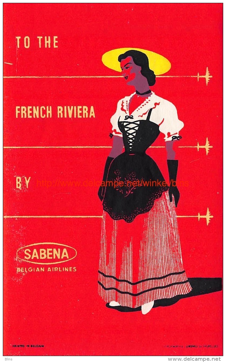 To The French Riviera By Sabena - Étiquettes à Bagages