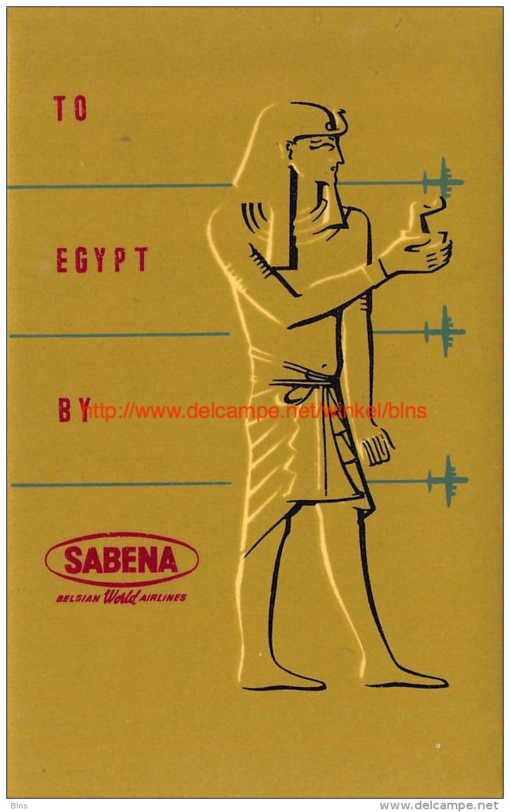 To Egypt By Sabena - Étiquettes à Bagages