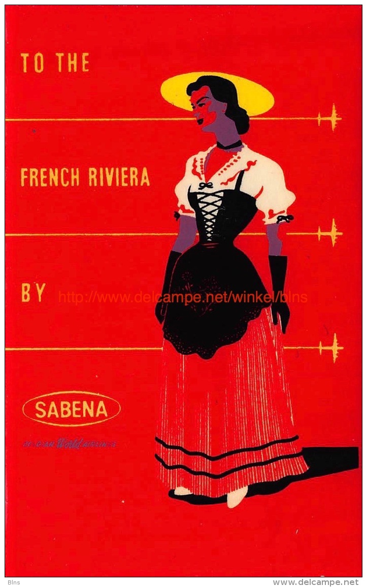 To The French Riviera By Sabena - Étiquettes à Bagages