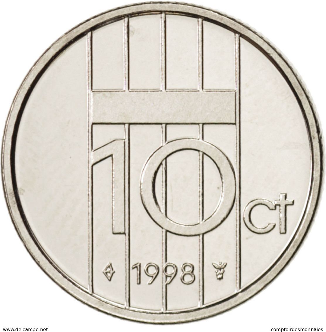 Monnaie, Pays-Bas, Beatrix, 10 Cents, 1998, SPL, Nickel, KM:203 - 1980-2001 : Beatrix