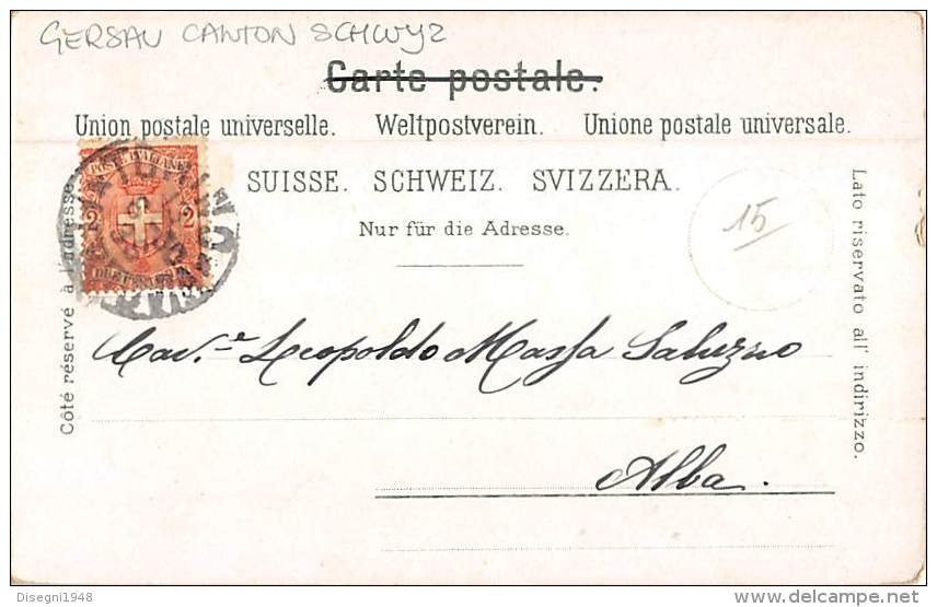 06051 "GERSAU UND GERSAUERSTOCK (CH) - CANTON SCHWYZ" CART. ILL. ORIG. SPEDITA 1900 - Gersau