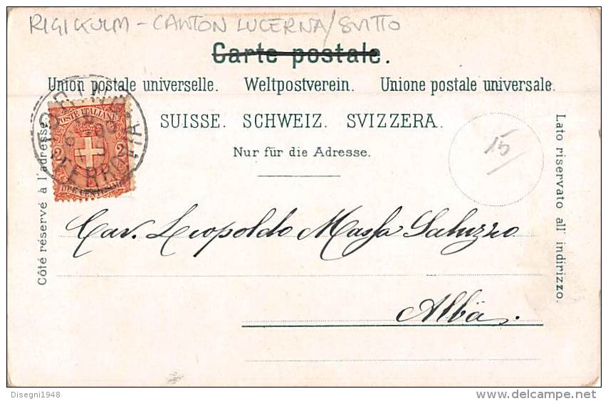 06053 "RIGI KULM  (CH) - CANTON SCHWYZ /LUZERN" CART. ILL. ORIG. SPEDITA 1900 - Altri & Non Classificati