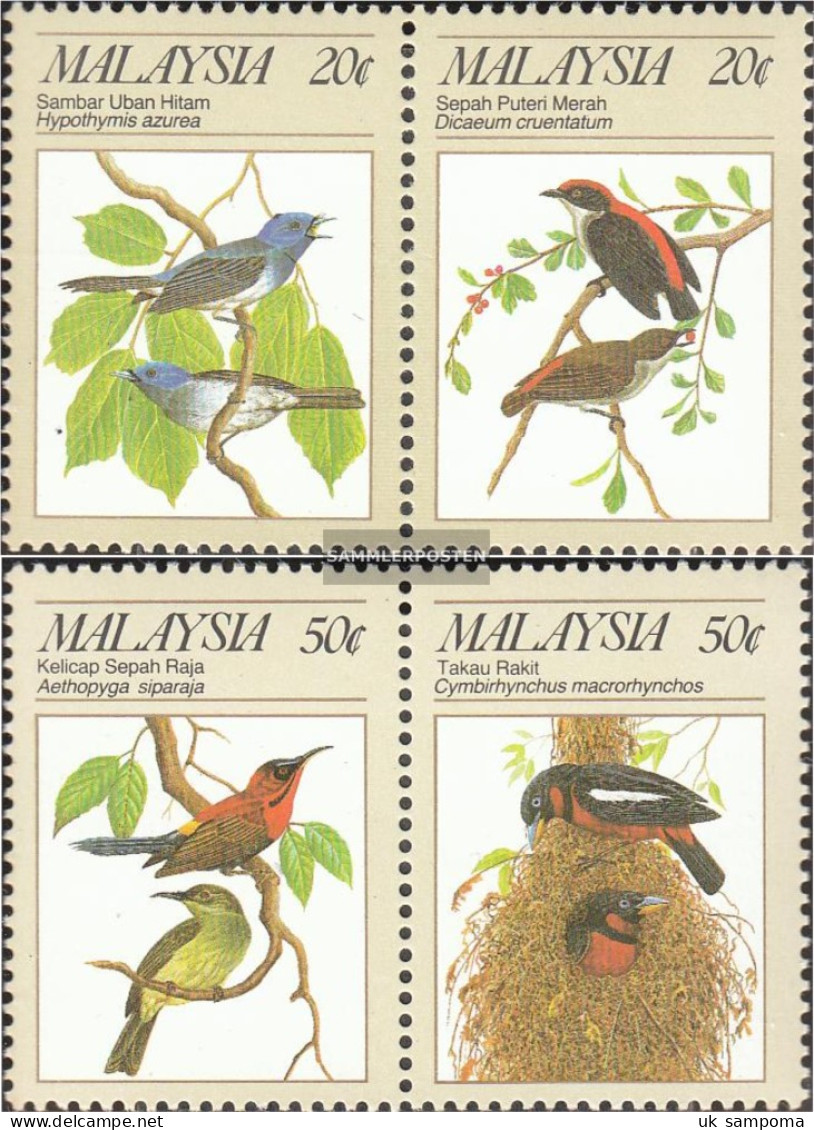 Malaysia 380-383 Couples (complete Issue) Unmounted Mint / Never Hinged 1988 Protected Animals: Birds - Malaysia (1964-...)