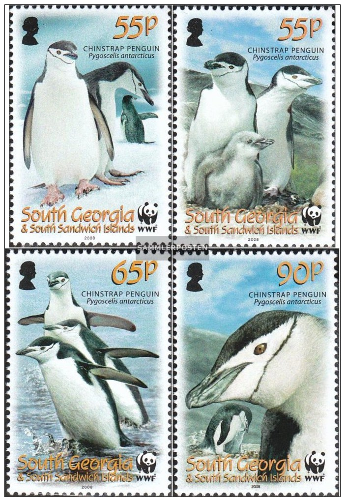 Süd-Georgien/Sandw.Inseln 454-457 (completa Edizione) MNH 2008 Kehlstreifpinguin - Georgia Del Sud