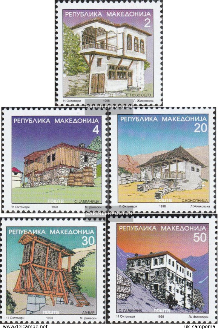 Makedonien 116-120 (complete Issue) Unmounted Mint / Never Hinged 1998 Clear Brands: Architecture - North Macedonia