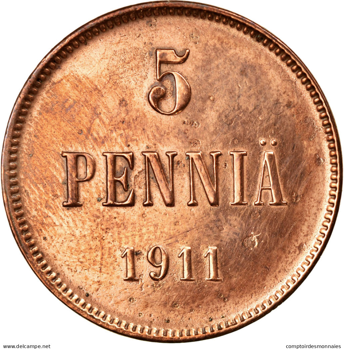 Monnaie, Finlande, Nicholas II, 5 Pennia, 1911, SUP, Cuivre, KM:15 - Finlande