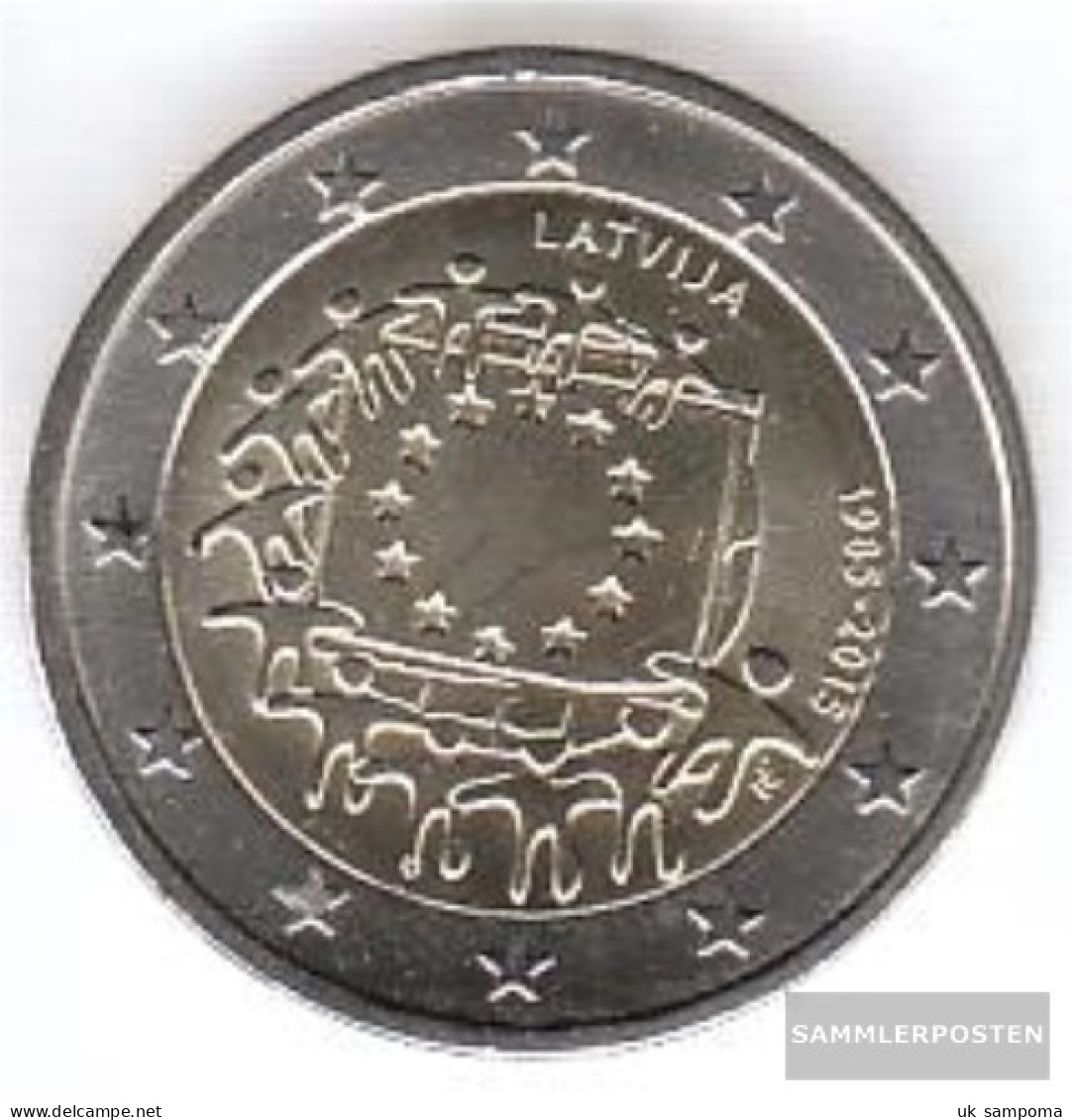 Latvia 2015 Stgl./unzirkuliert Reprint: 1 Million. Stgl./unzirkuliert 2015 2 Euro 30 Years Europaflagge - Latvia