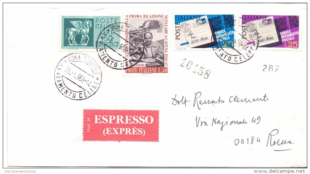 ITALIA - LETTERA VIAGGIATA - ANNO 1968 - F.TO 10x20  - EXP -  STORIA POSTALE - 1981-90: Storia Postale