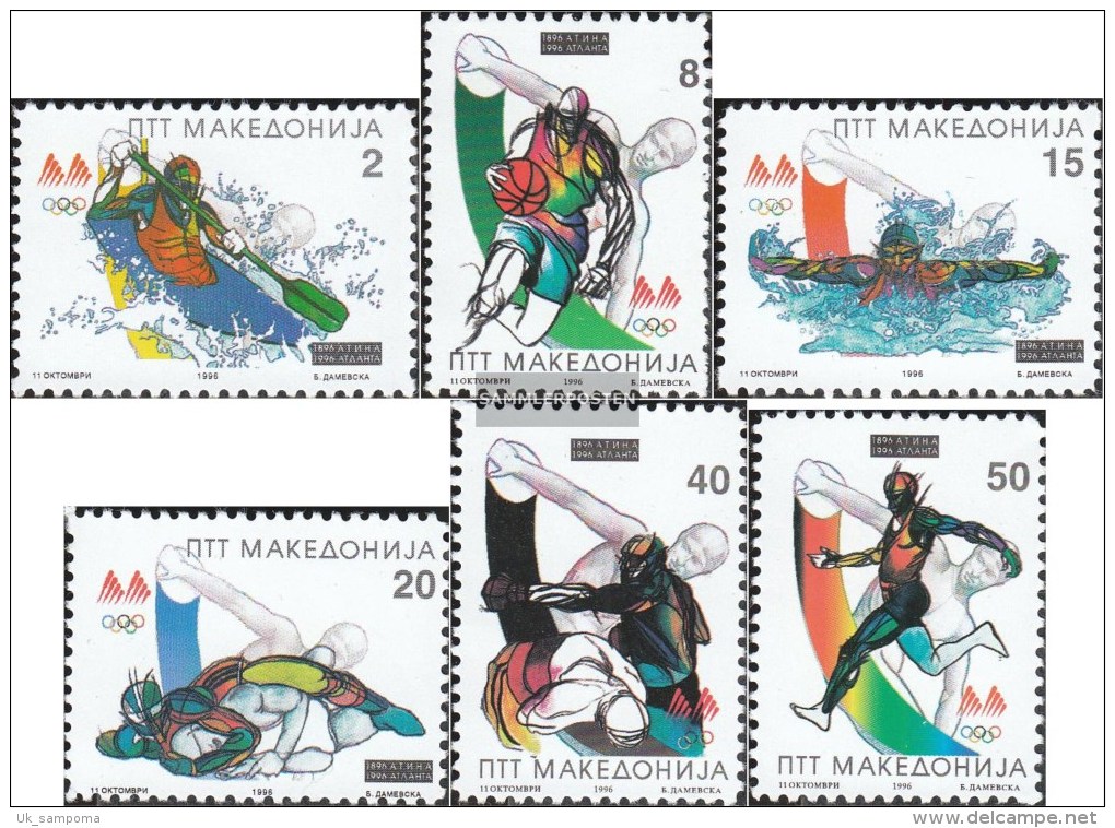 Makedonien 62-67 (complete.issue.) Unmounted Mint / Never Hinged 1996 Olympics Summer'96 - North Macedonia