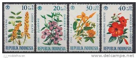 Indonesia Zonnebloem Cat Nr 511/514 Postfris (MNH, Neuf Sans Charniere) Flowers, Bloemen, Fleures, Blumen - Indonésie