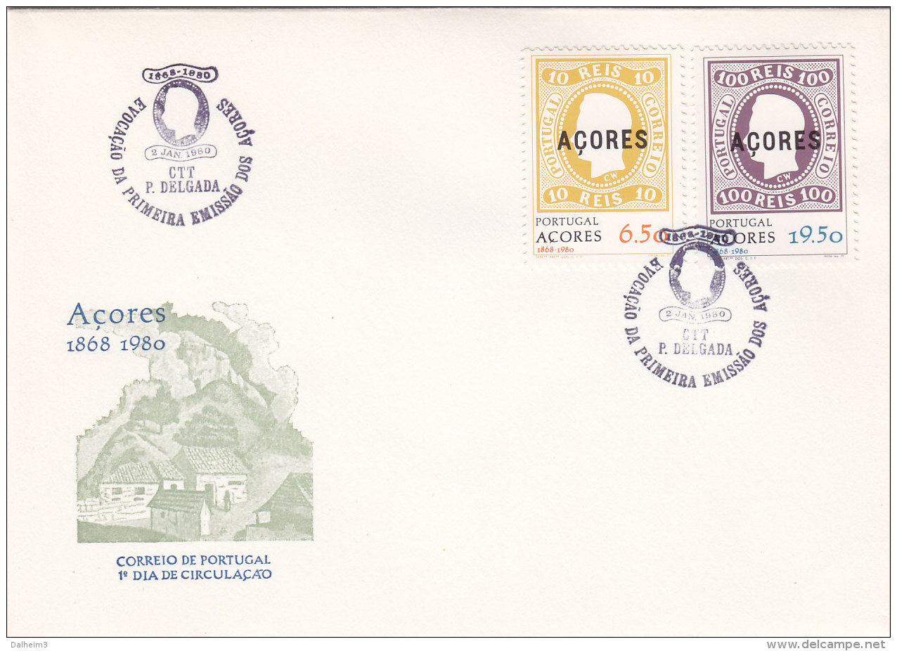 Portugal Azoren 1980 - Nr. 334/35 FDC - Jahrestag Der Ersten Markenausgaben - FDC - Azores