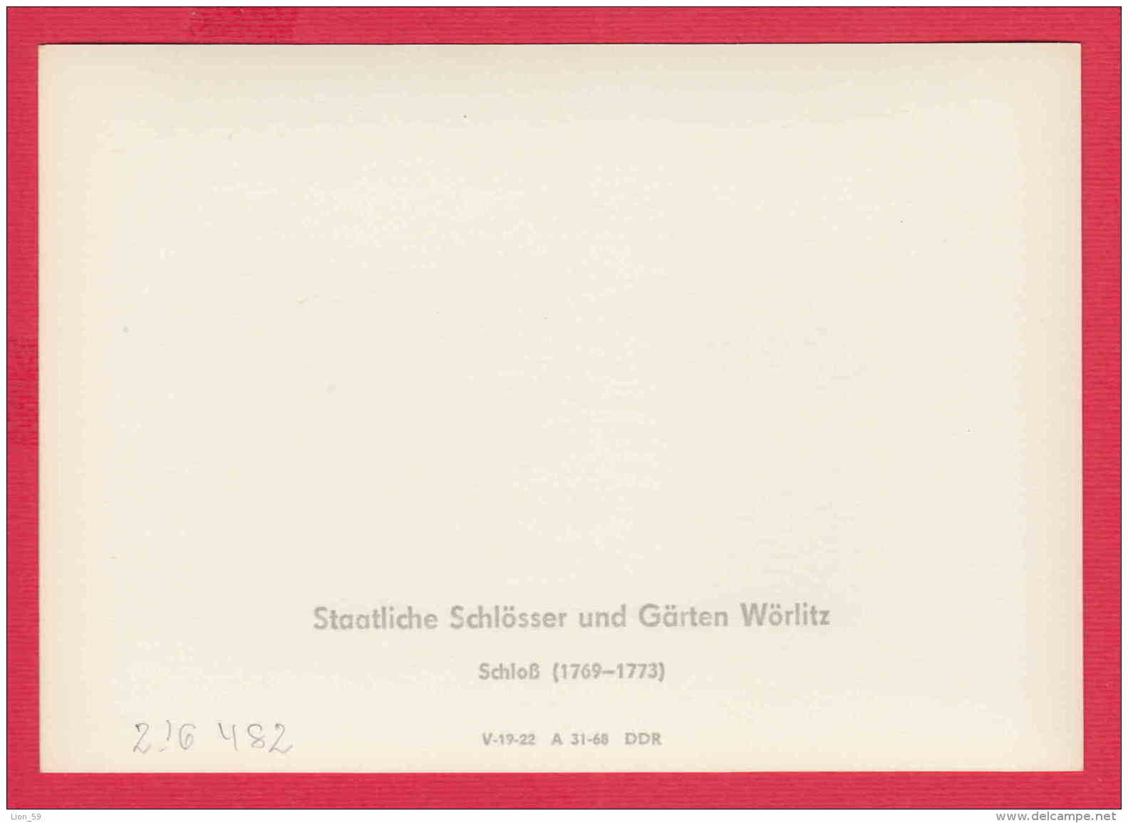 216482 / Staatliche Schlösser Und Gärten Wörlitz  - SCHLOSS ( 1796 - 1733 ) Germany Allemagne Deutschland - Woerlitz