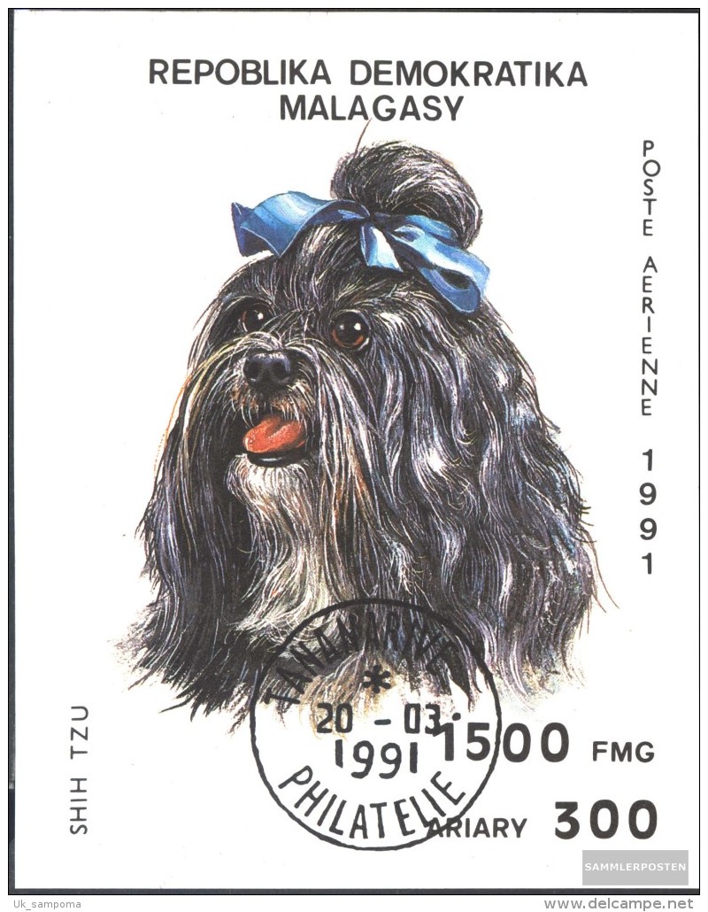 Madagascar Block157 (complete Issue) Fine Used / Cancelled 1991 Dogs - Madagascar (1960-...)