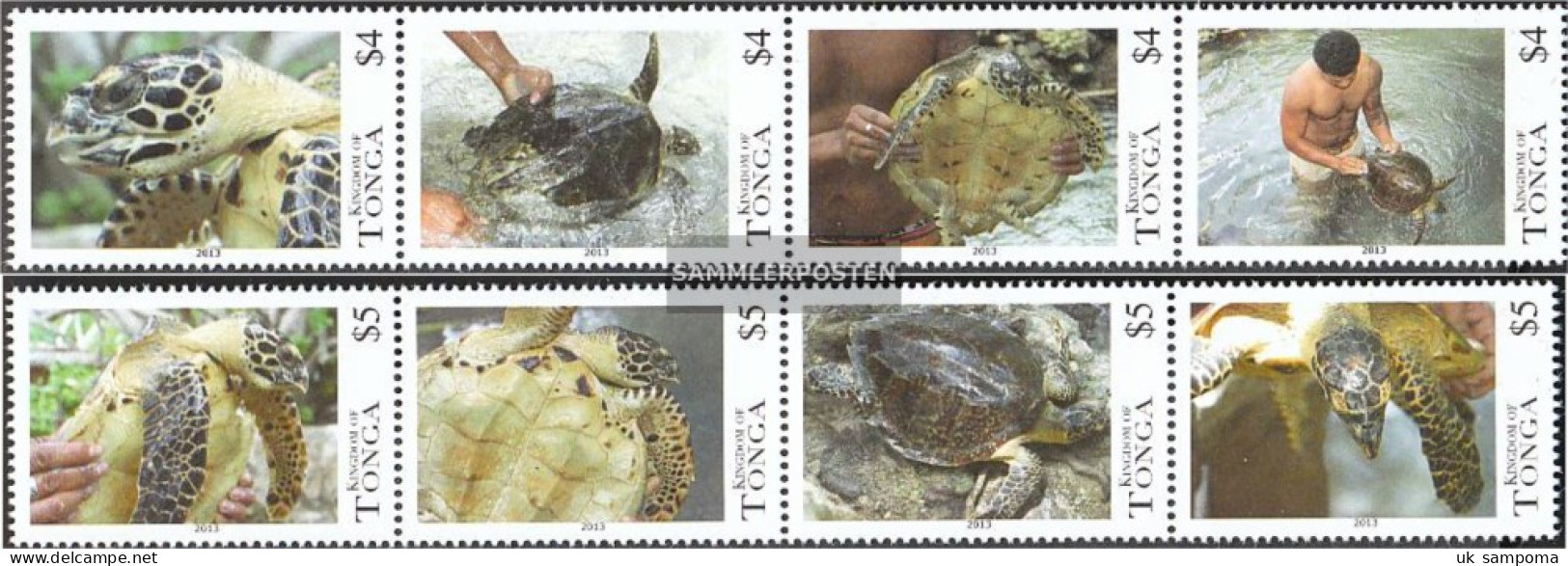 Tonga 1860-1867 Quad Strip (complete Issue) Unmounted Mint / Never Hinged 2013 Marine Turtles - Tonga (1970-...)