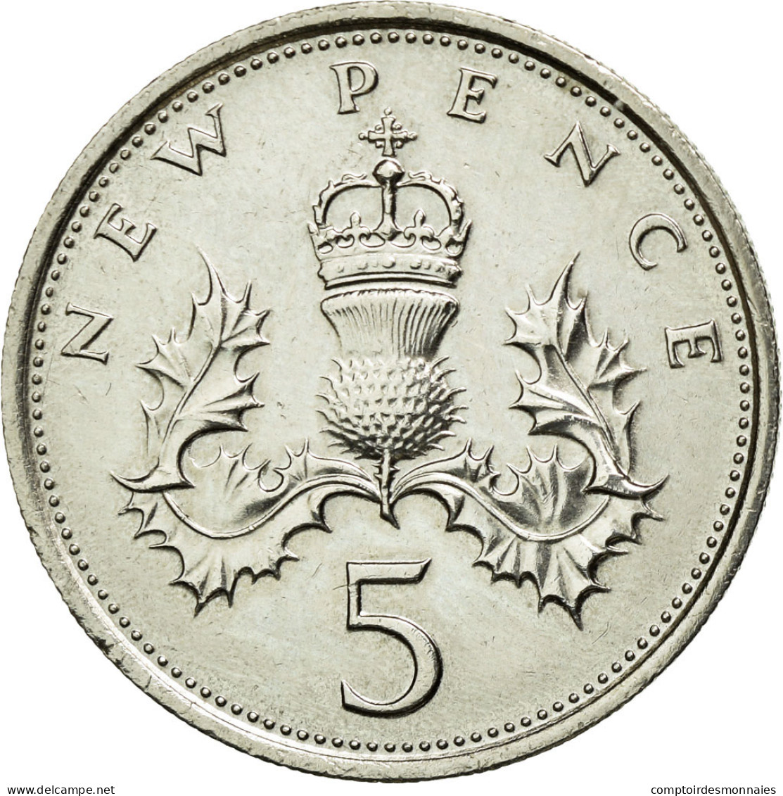 Monnaie, Grande-Bretagne, Elizabeth II, 5 New Pence, 1975, TTB+, Copper-nickel - 5 Pence & 5 New Pence