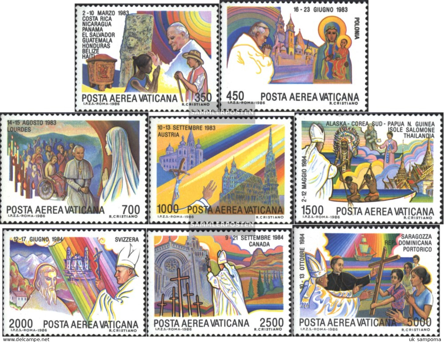 Vatikanstadt 899-906 (complete Issue) Unmounted Mint / Never Hinged 1986 Pope Travels - Unused Stamps