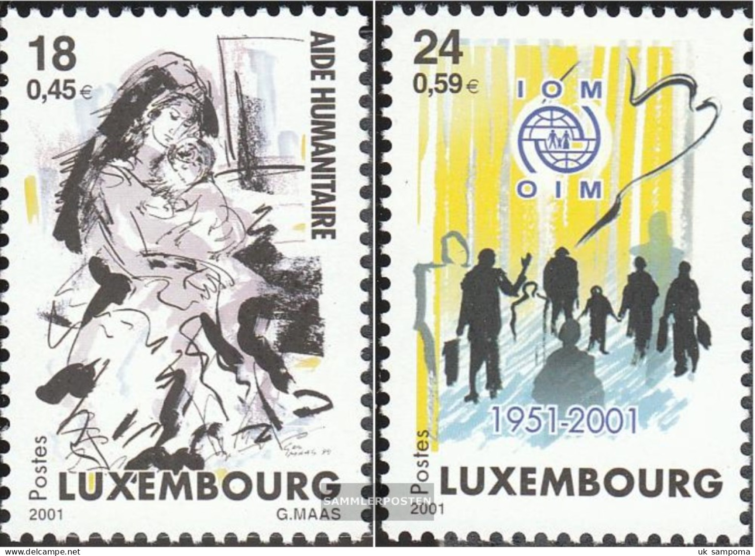 Luxembourg 1535-1536 (complete Issue) Unmounted Mint / Never Hinged 2001 Kosovo Aid - Ungebraucht