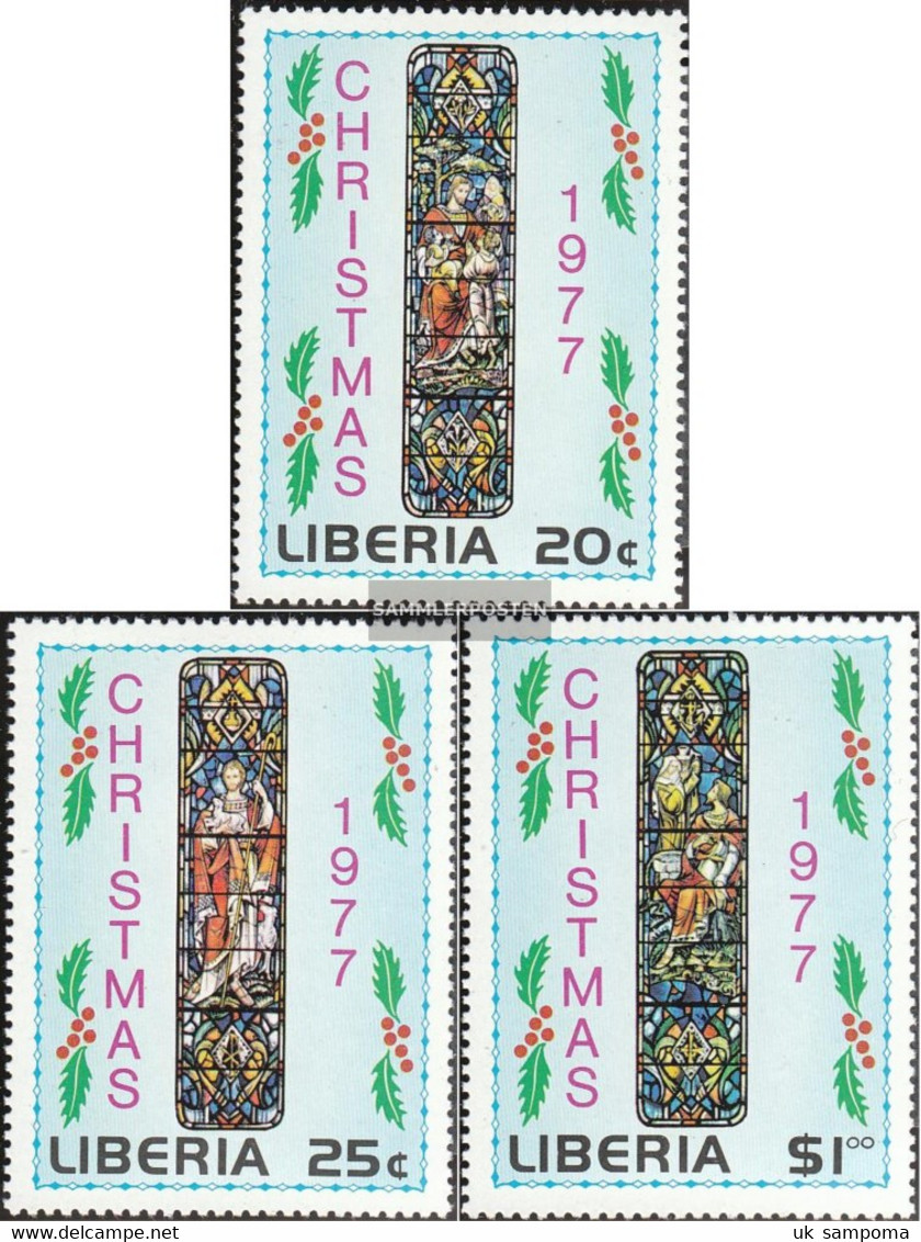 Liberia 1044-1046 (complete Issue) Unmounted Mint / Never Hinged 1977 Christmas: Church Window - Liberia