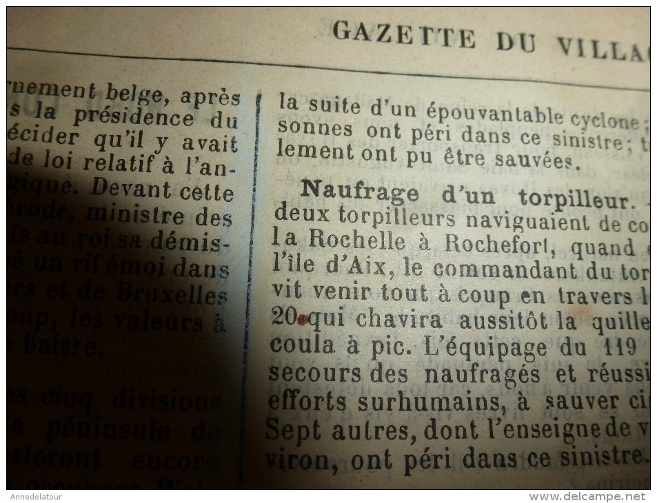 1895 GDV :Naufrage à L'île D'Aix; Terrible Tremblement De Terre En Italie(Florence,Bologne,Parme); MADAGASCAR Et Carte - 1850 - 1899