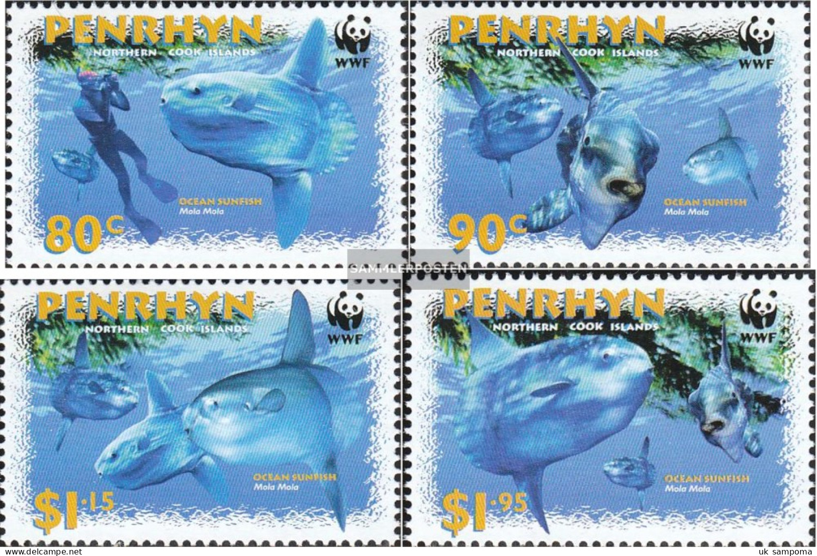 Penrhyn 605-608 (complete Issue) Unmounted Mint / Never Hinged 2003 Mondfisch - Penrhyn