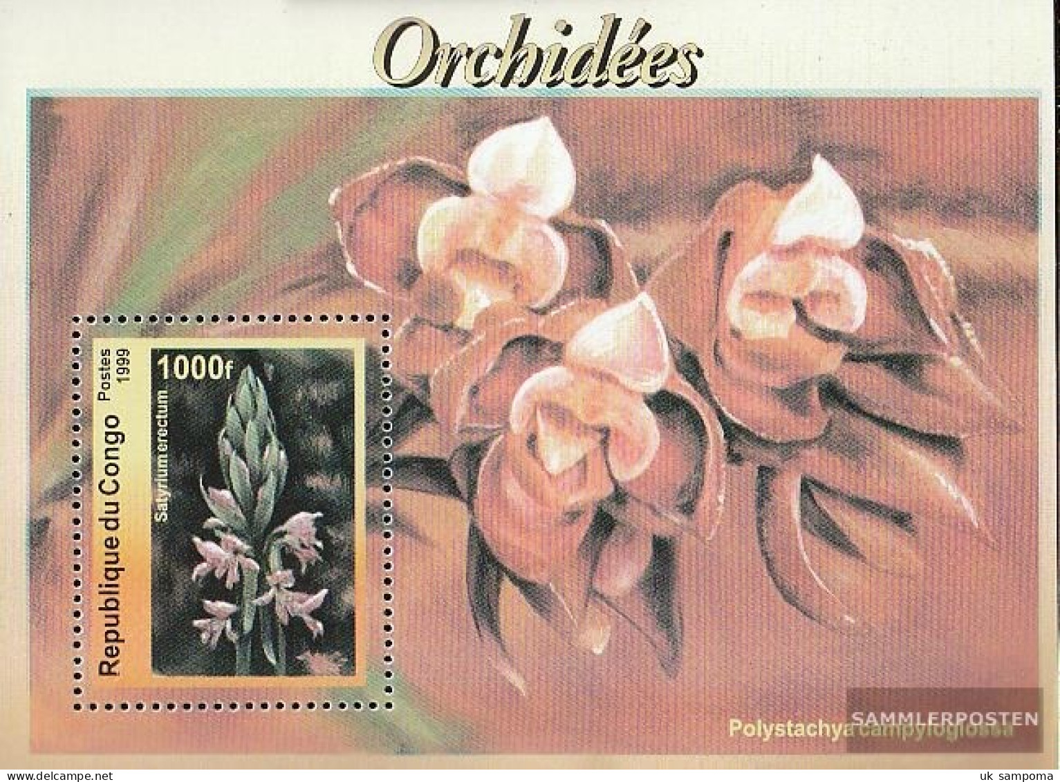 Kongo (Brazzaville) Block137 (complete Issue) Unmounted Mint / Never Hinged 1999 Orchids - Used