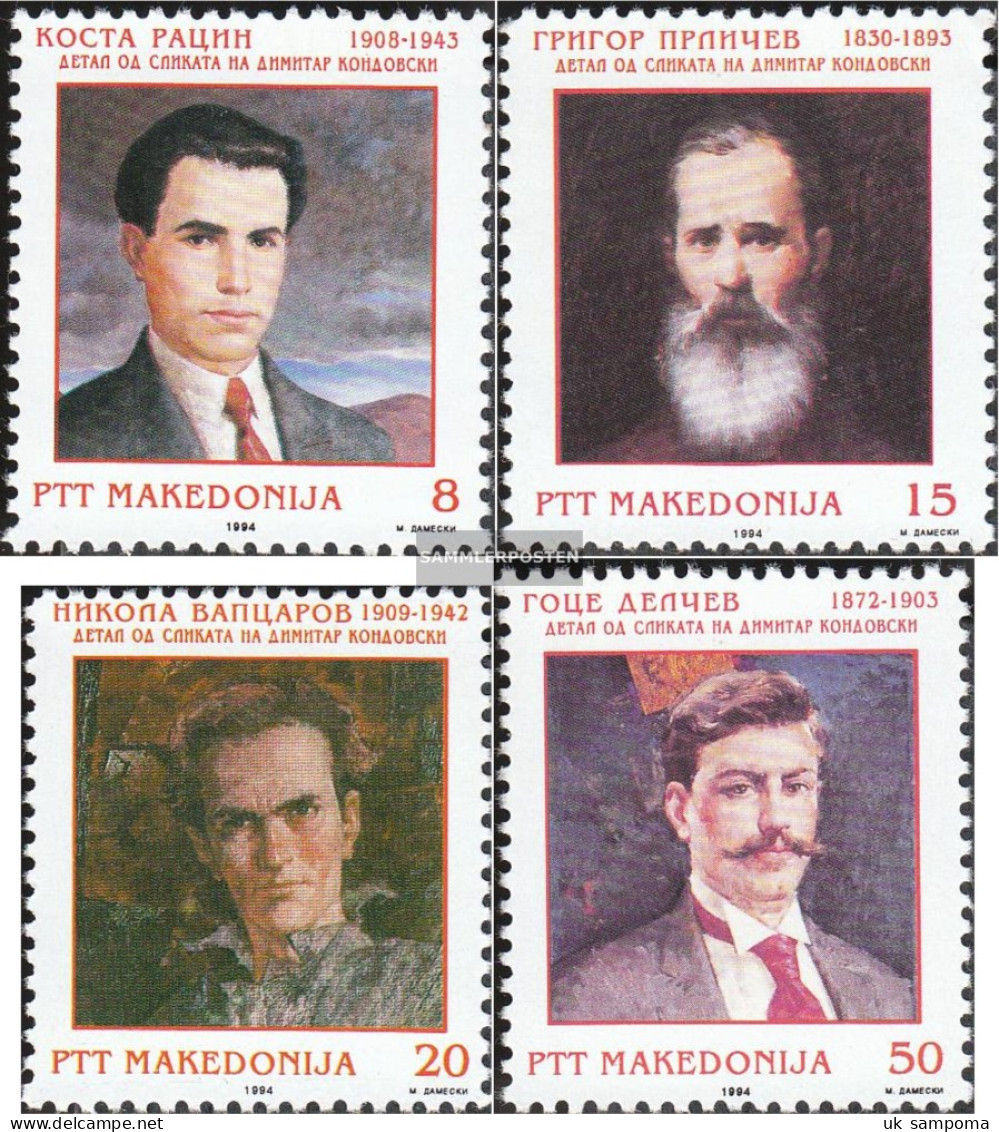 Makedonien 24-27 (complete Issue) Unmounted Mint / Never Hinged 1994 Personalities - North Macedonia