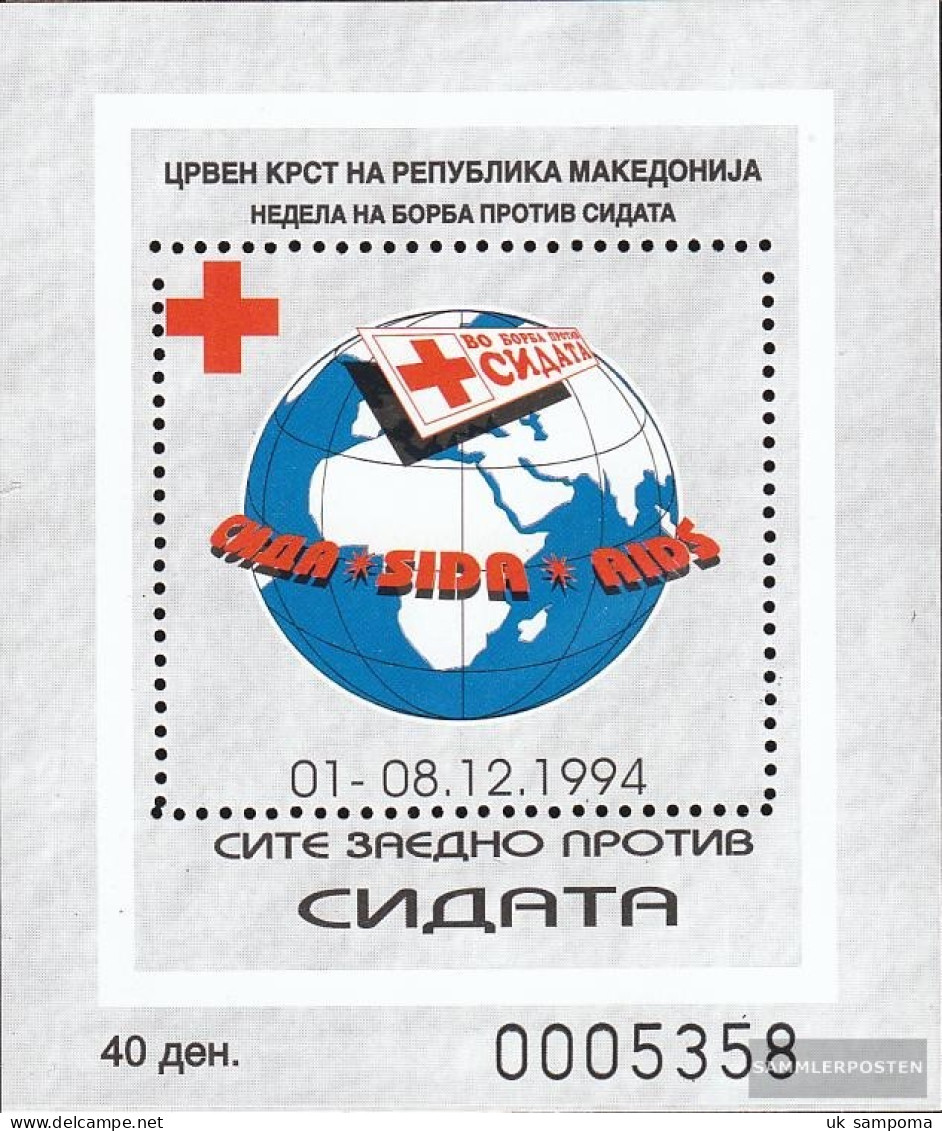 Makedonien Z Block12a (complete Issue) Zwangszuschlagsmarken Unmounted Mint / Never Hinged 1994 Red Cross - North Macedonia