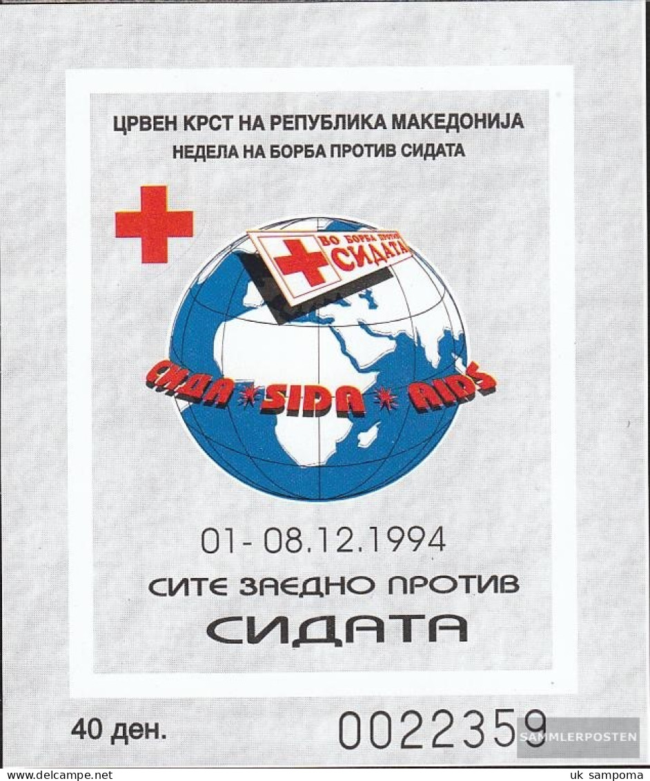 Makedonien Z Block12b (complete Issue) Zwangszuschlagsmarken Unmounted Mint / Never Hinged 1994 Red Cross - North Macedonia