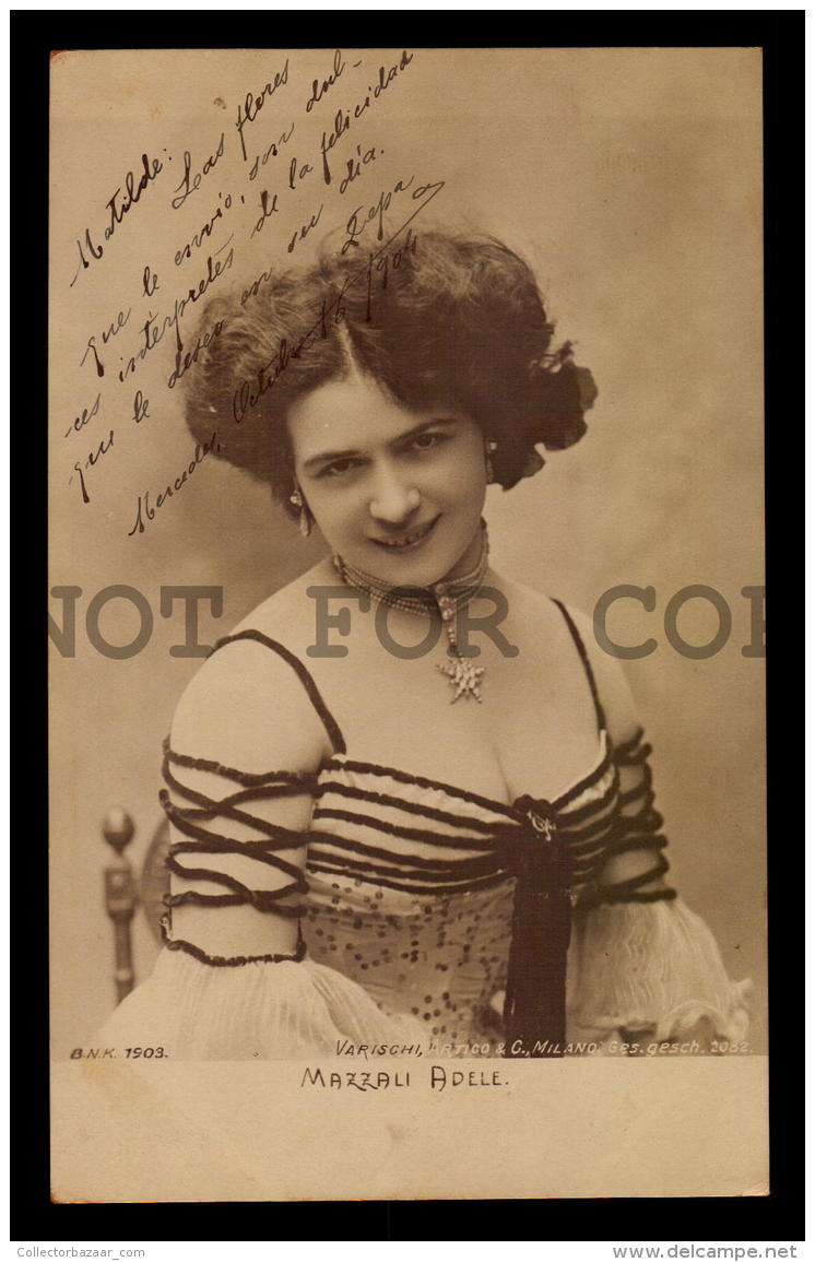 MAZZALI ADELE BEAUTIFUL ACTRESS WOMAN Vintage Original Ca1900 POSTCARD CPA AK (W4_3136) - Altri & Non Classificati