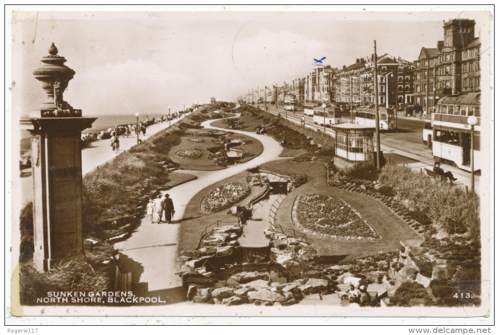 Sunken Gardens, North Shore, Blackpool, 1950 Postcard - Blackpool